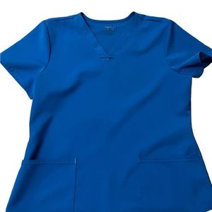 Two Pre Owned Royal Blue Cherokee Scrub Tops Size Large